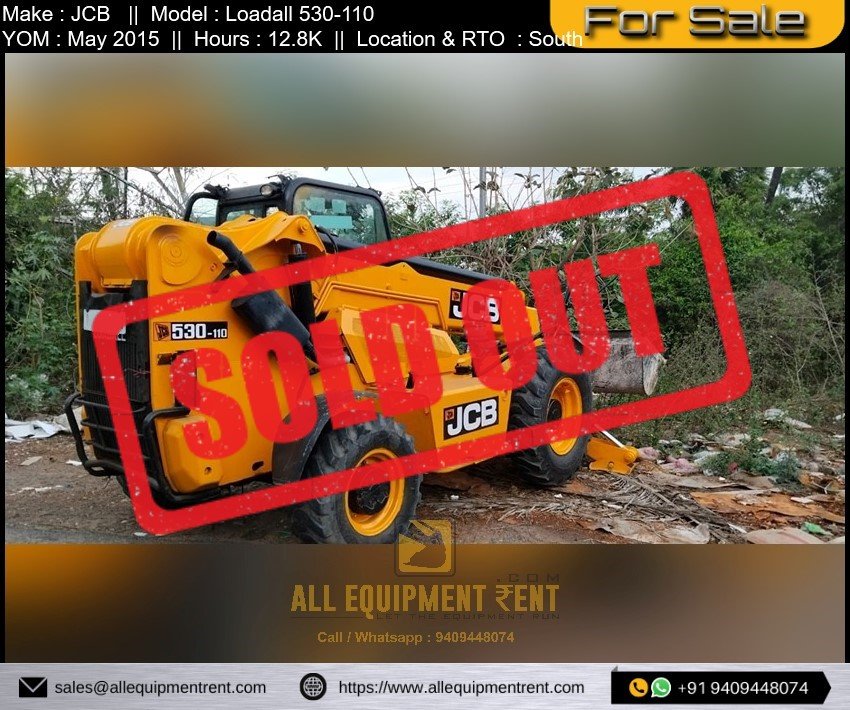 Used JCB Loadall 530 110 Telehandler 2015 Model  Available for Sale in South India